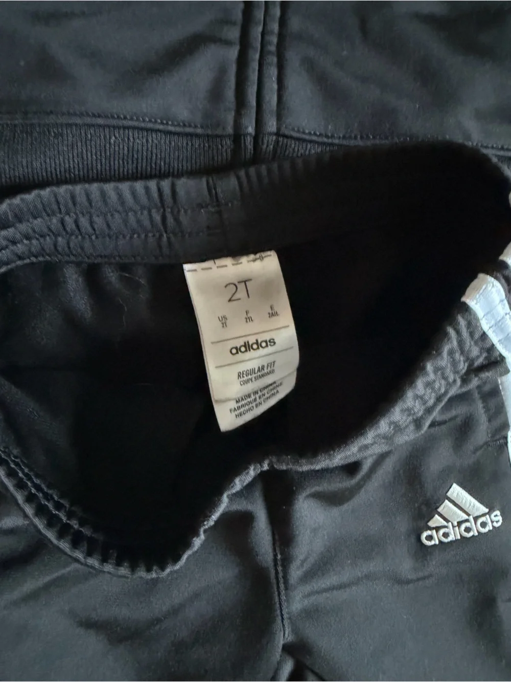 adidas Kids Black and White Three-Stripe Track Jacket & Joggers
